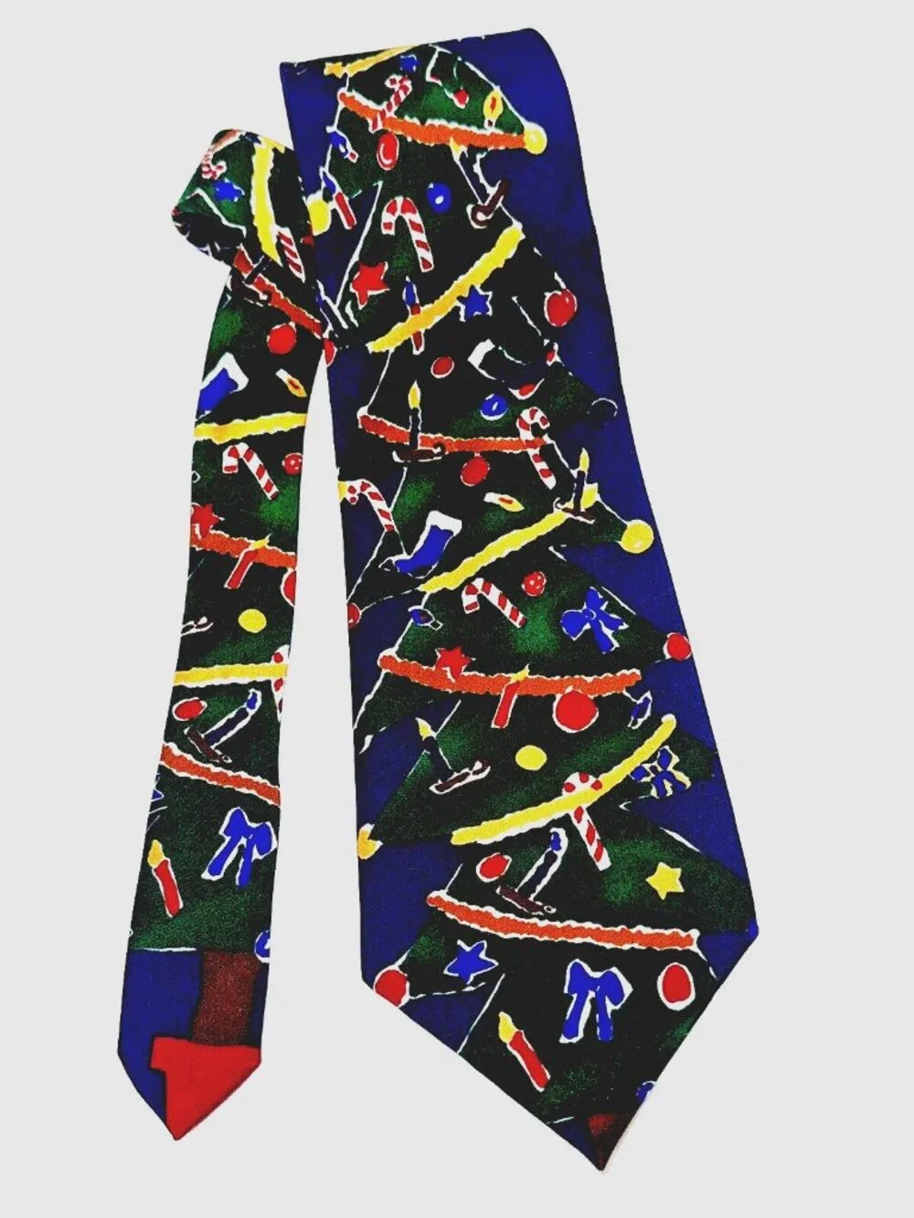 Save the Children Silk Christmas Tie USA 90s Art-to-Wear Vintage Holiday 56 x 4